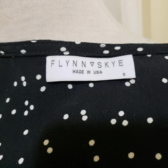 Wrap Dress by Flynn Skye Black & Cream Peek-a-Boo Shoulders Small - Picture 6 of 6